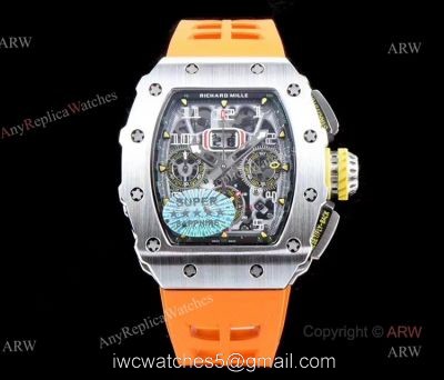 KV Factory Replica Richard Mille Orange Watch Best Fake Richard Mille RM11-03 Watches For Sale 1