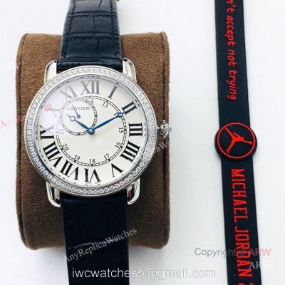 (EGF) New Replica Ronde De Cartier Stainless Steel White Dial Diamond Watches 1
