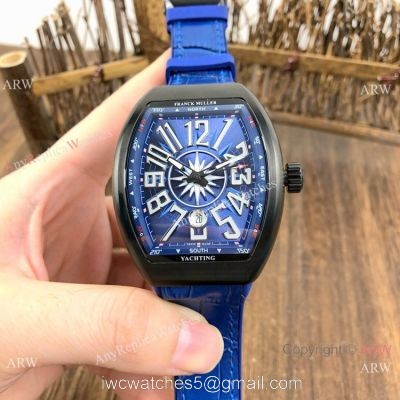 Copy Franck Muller Vanguard V45 Men Watch Black and Blue 1