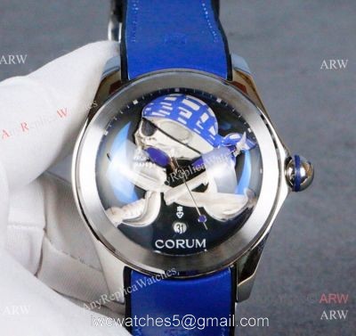 Best Quality Replica Corum Bubble Privateer Watches Stainless Steel Blue Strap Corum Watch 1