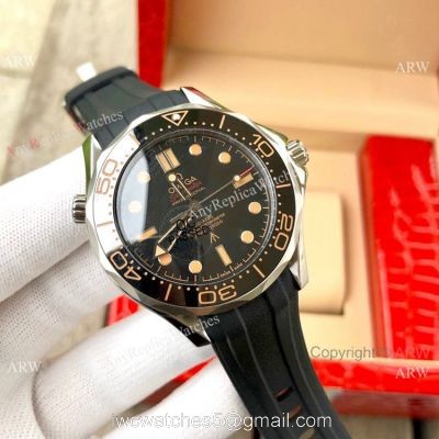 New 2020 Omega Seamaster No Time To Die Watch SS Black Rubber Strap 1