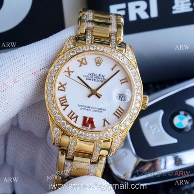 Replica Rolex Datejust Masterpiece Gold Diamond Watches 34mm 1