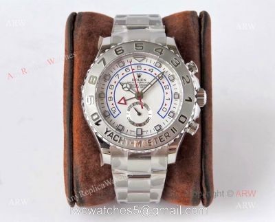 VR Factory New Rolex Yacht Master ii White Face Stainless Steel Fake Watch 1