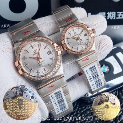 AAA Replica Omega Couple Watch Omega Constellation Diamond Bezel Automatic Watches 1