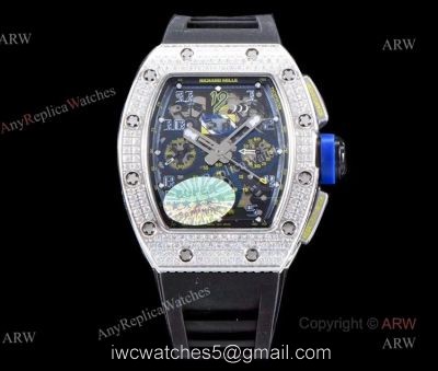 Swiss Made KV Richard Mille RM011 Felipe Massa Chronograph Diamonds Watch Replica 1