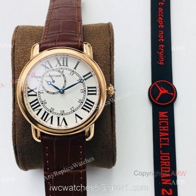 (EGF) New Replica Ronde De Cartier White Dial Rose Gold Automatic Watch 40mm 1