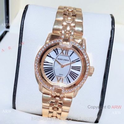 Copy Roger Dubuis Velvet Women Watches Silver Dial Rose Gold 1