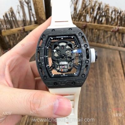 Best Quality Copy Richard Mille Rm052 CarbonWhite Watch New Skull Dial 1