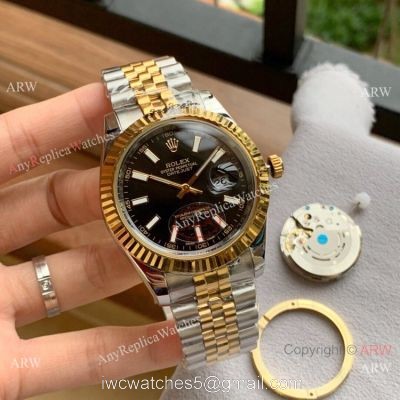 Upgraded Rolex Datejust II 41 Watch Two Tone Jubilee Black Dial 1