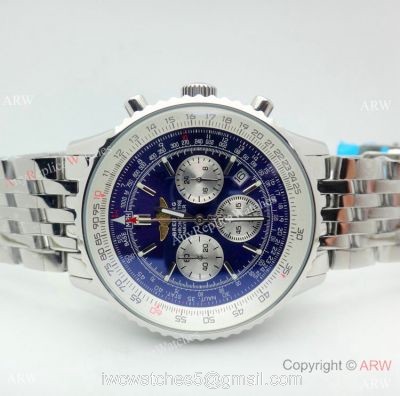 Breitling Navitimer 46MM Watch Stainless Steel Blue Chronograph Dial 1
