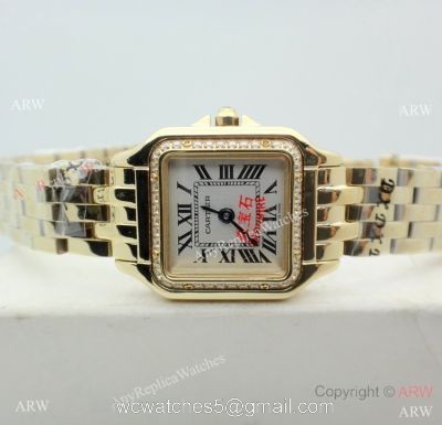 High Quality Cartier Panthere 22mm Women Watch All Gold Diamond Bezel 1