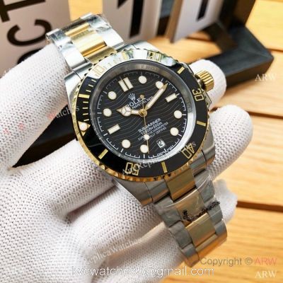 Rolex Submariner Date Copy Watches Two Tone Black Ceramic Bezel 40mm 1