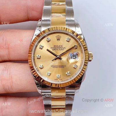 EWF Swiss Rolex Datejust Two Tone Diamond 36mm Watch EW Factory 3235 Movement 1