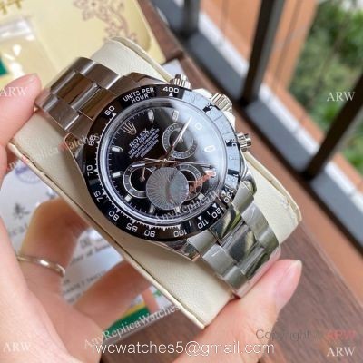 Replica Rolex Daytona 40mm Watch Black Dial Black Ceramic Bezel 1