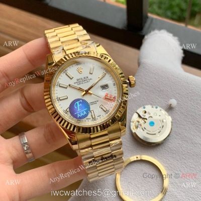 Upgraded Rolex Datejust II All White Dial Gold Presidential Watch 40mm 1