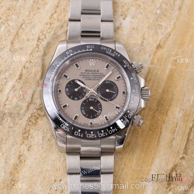 Swiss Quality Replica Rolex Comograph Daytona Rhodium Gray Watch 43mm 1