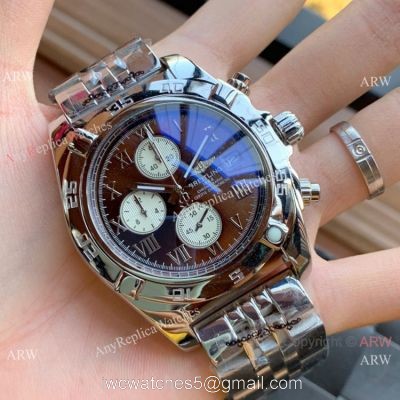 Stainless Steel Chocolate Dial Breitling Chronomat 01Watches 1