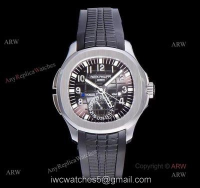 (GR) V2 New Upgraded 5164A Patek Philippe Aquanaut Grey Dial Black Rubber Swiss Replica Watch 1