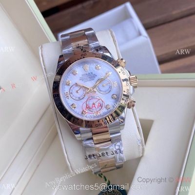 Two Tone Rolex Daytona 40mm Watches White MOP Dial Men Size 1