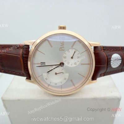 Rose Gold Piaget Altiplano Replica Watch Brown Leather Strap 1