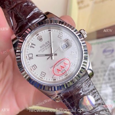 New Upgraded Rolex Datejust II 41 Watches White Arabic Dial Leather Strap 1