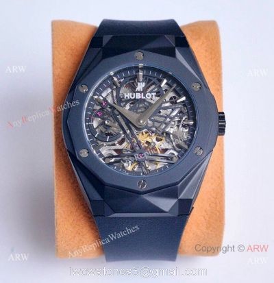 Copy Hublot Classic Fusion Skeleton All Black Watches Automatic 1