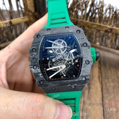 Swiss Quality Richard Mille Rm27-02 Copy Watches Carbon Green Rubber Strap 1