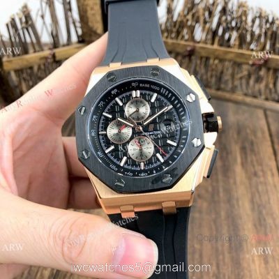 Copy Audemars Piguet Royal Oak Offshore Watch Rose Gold White Face 1