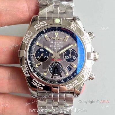 Swiss Breitling 1884 Replica Chronometre Certifie Stainless Steel Grey Dial Mens Watch 1