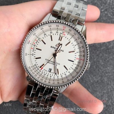 New Breitling Navitimer B01 White Dial Replica Watches 41mm 1