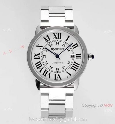 Best Copy MenS Cartier Watch Ronde De Cartier Stainless Steel Watch 1