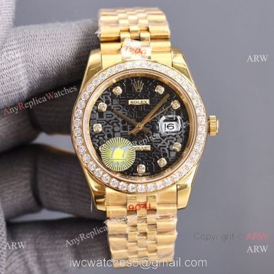 Swiss Quality Rolex Datejust II Citizen 8215 Watch Gold Jubilee Black Micro Dial 41mm 1