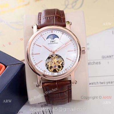 Copy IWC Schaffhausen Tourbillon Moon Face Watches 42mm Low Price 1