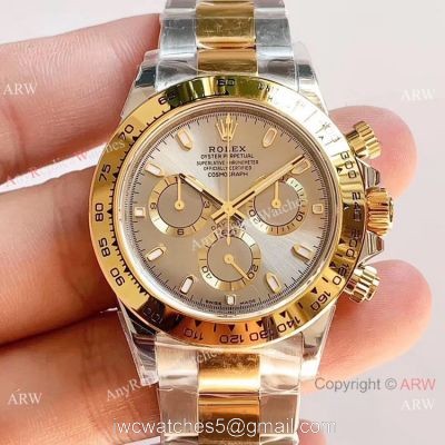 1:1 Best Edition Replica Rolex Daytona Gray Dial Two Tone Watch Noob Factory 4130 1