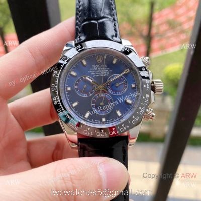 43mm Rolex Daytona Blue Dial Replica Watch Ceramic Bezel 1