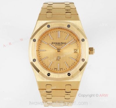 New 15202 Audemars Piguet Royal Oak All Gold Swiss Replica Watch 39mm 1