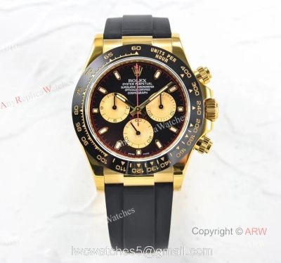 1:1 Noob Factory V3 Rolex Paul Newman Daytona Rubber Strap Yellow Gold Watch 1