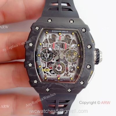 V2 NEW UPGRADED KV Factory Best Fake Richard Mille RM011 Carbon Case Chrono Automatic Watch 1