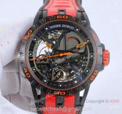 AAA Replica Roger Dubuis Excalibur Aventador S Black and Red Watches 46mm 1