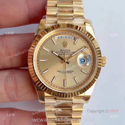 Noob Factory V3 Version Yellow Gold Presidential Rolex 41mm Daydate Swiss Replica Watch 1
