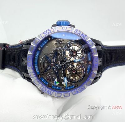 Newest Replica Roger Dubuis Excalibur Double Tourbillon Watch Men Size 1