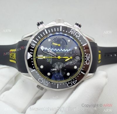 Replica Omega Seamaster Chronograph Dial Rubber Strap 1