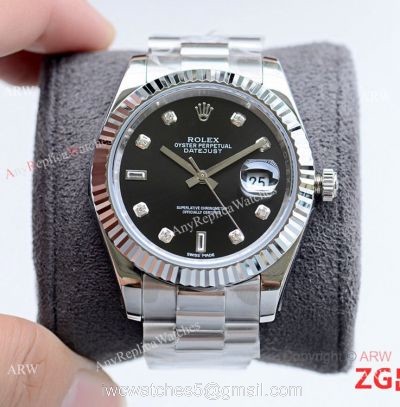 Fake Presidential Rolex Oyster Perpetual Datejust 2 Watch SS Black Dial 1