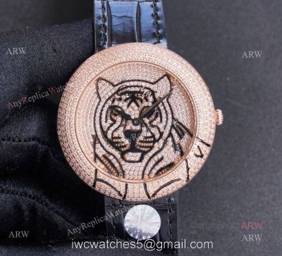 Swiss Copy Cartier Panther Rose Gold Diamond Watch For Men 1