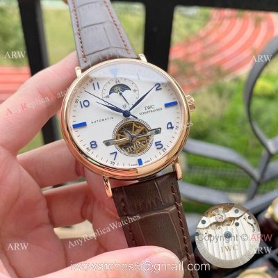 Copy IWC Portuguese Tourbillon Moonphase Rose Gold Watches 1
