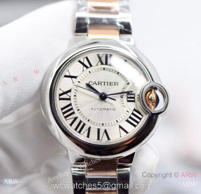 V6 Factory Swiss Cartier Ballon Bleu Two Tone Rose Gold Watch 33mm 1