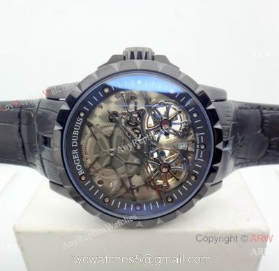 Roger Dubuis Excalibur Double Tourbillon Replica Watch All Black 1