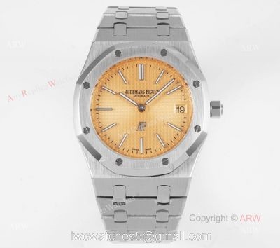 Swiss Replica Audemars Piguet Royal Oak 15202 Gold Dial Stainless Steel Watch 39mm 1