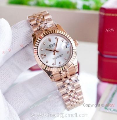 Clone Rolex Oyster Perpetual Datejust 31MM Watches Rose Gold 1