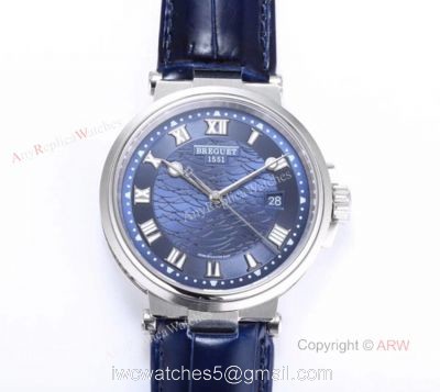 Swiss Replica Breguet Marine 5517 Blue Dial Stainless Steel Watch 40mm 1